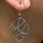Diamond and Silver Black Rhodium Finish Earring