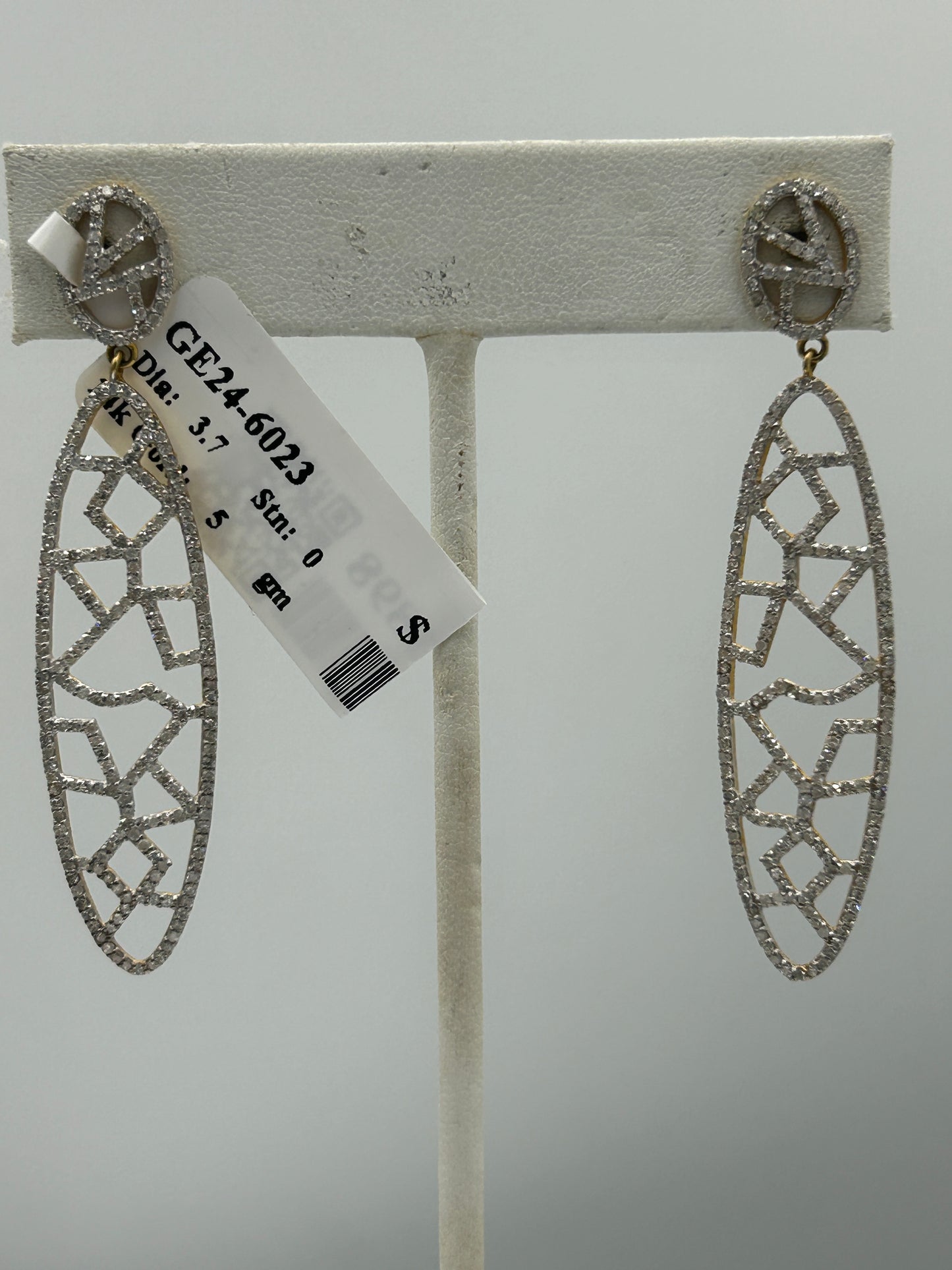 14k Solid Gold Diamond Earring