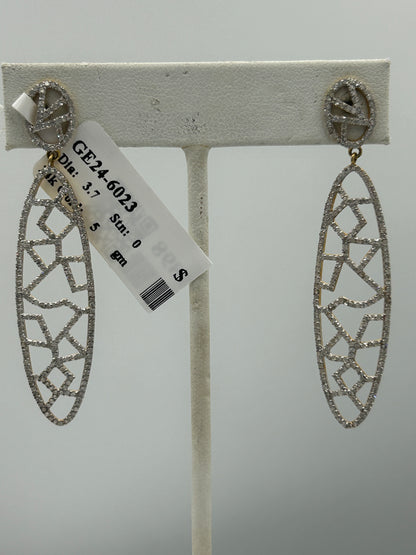 14k Solid Gold Diamond Earrings