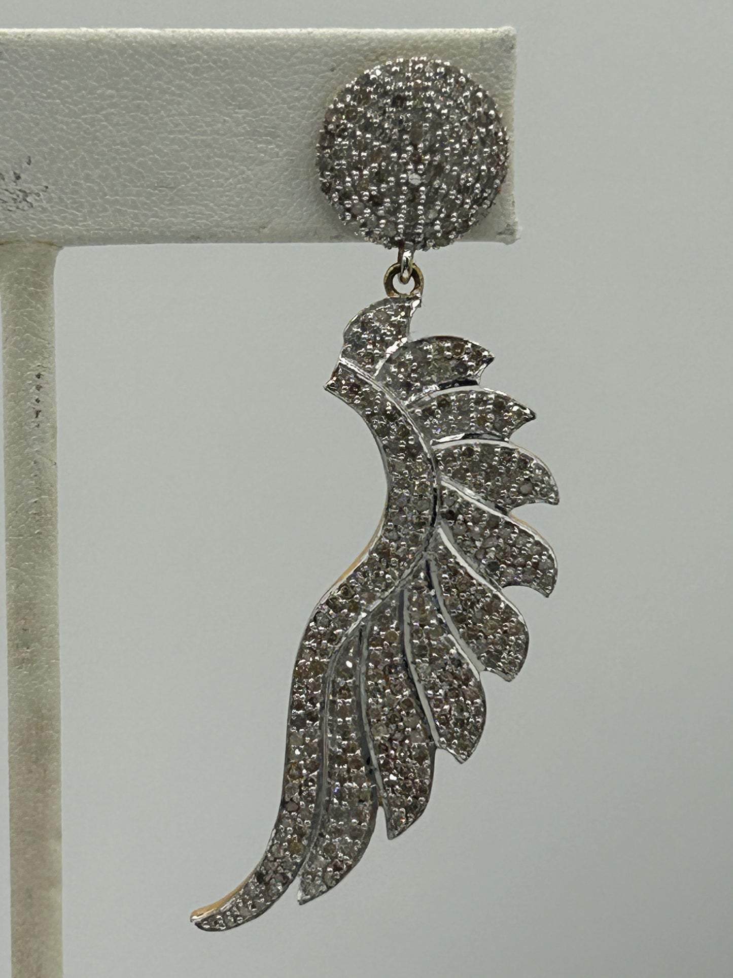 Wings 14k Solid Gold Diamond Earring