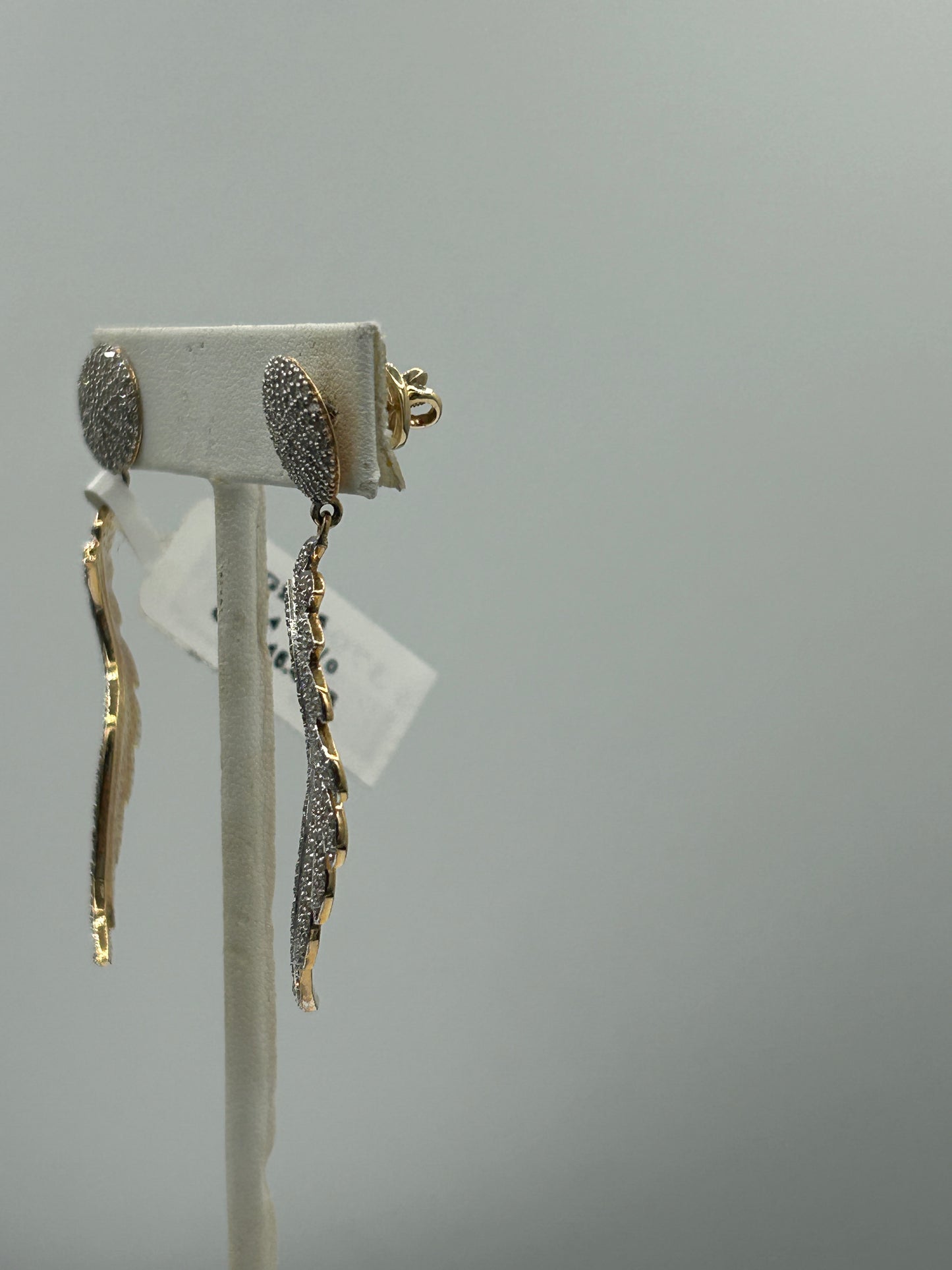 Wings 14k Solid Gold Diamond Earring