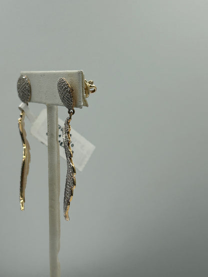 Wings 14k Solid Gold Diamond Earring
