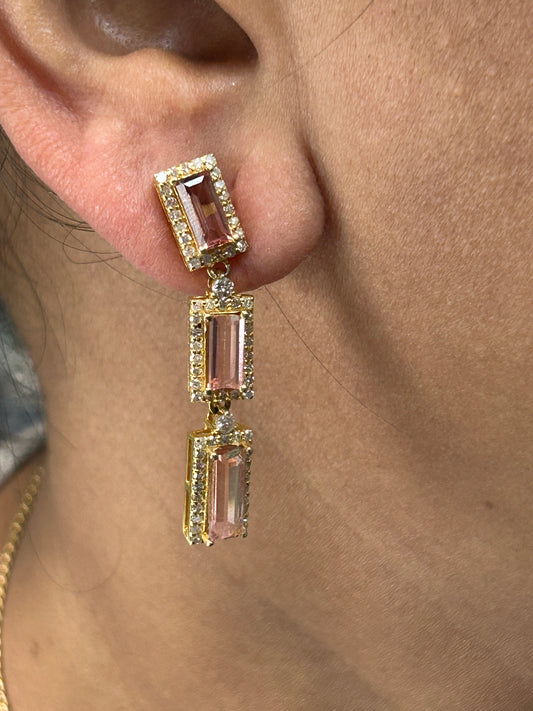 14k Solid Gold Diamond Earring