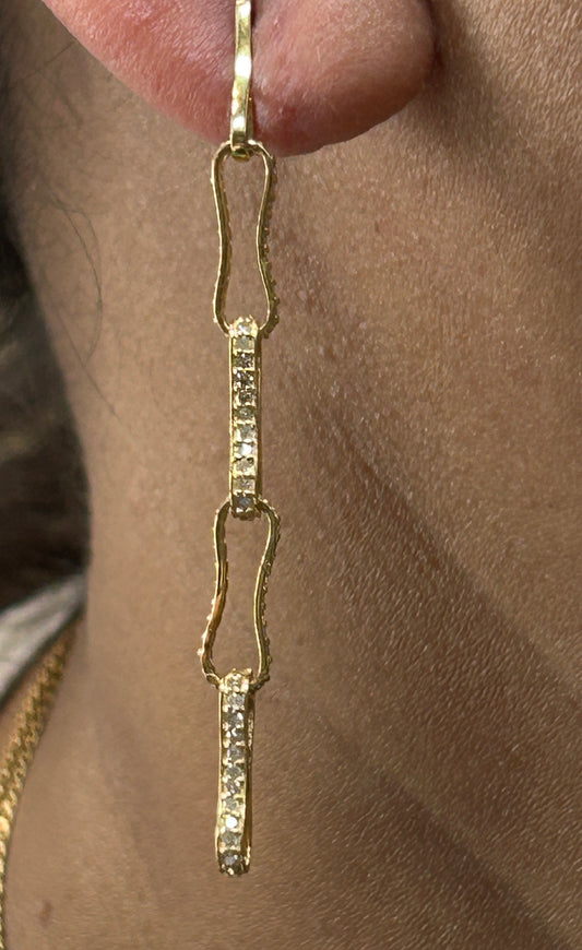 14k Solid Gold Diamond Earring