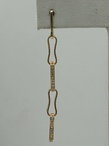 14k Solid Gold Diamond Earring