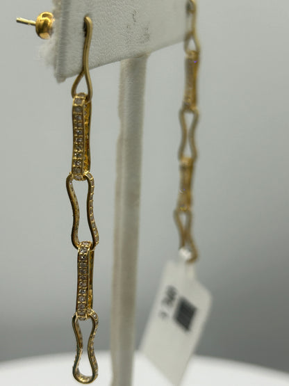 14k Solid Gold Diamond Earring