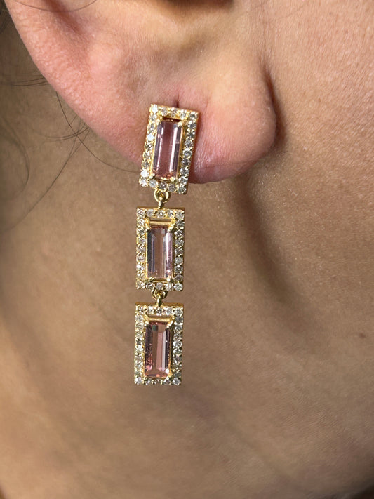 14k Solid Gold Diamond Earring