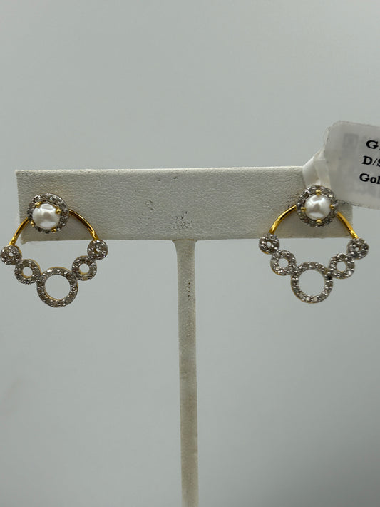 14k Solid Gold Diamond Earring