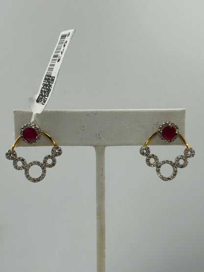 14k Solid Gold Diamond Earring