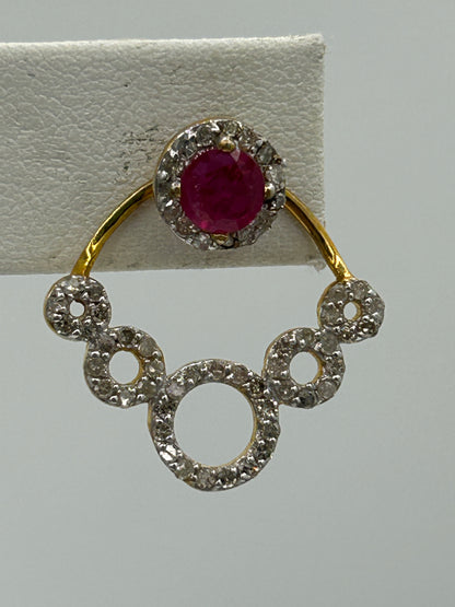 14k Solid Gold Diamond Earring
