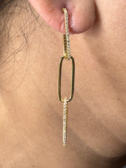 14k Solid Gold Diamond Earring