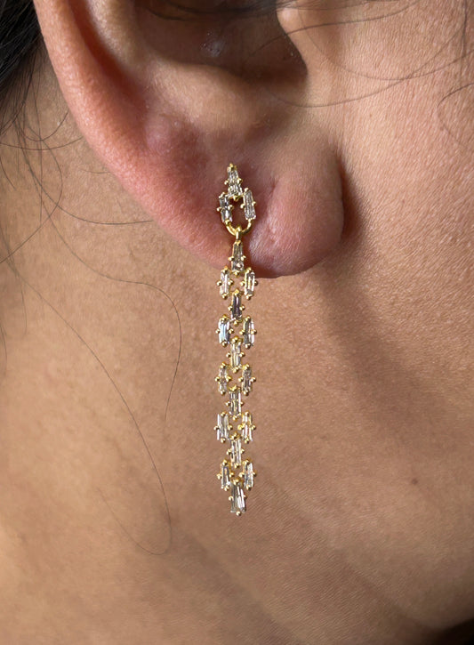 14k Solid Gold Diamond Earring