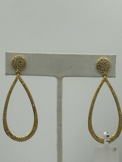 Pear Shape 14k Solid Gold Diamond Earring