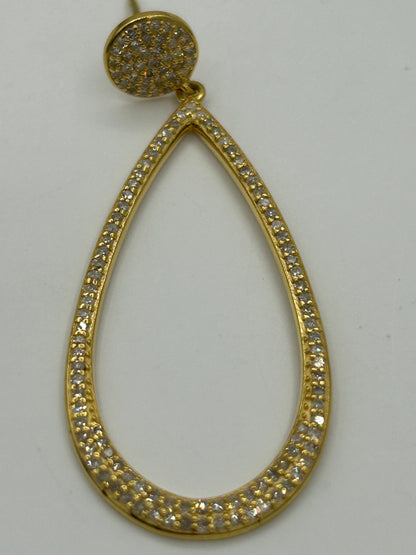 Pear Shape 14k Solid Gold Diamond Earring