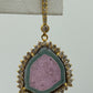 Pink Tourmaline 14k Solid Gold Diamond Earring. Genuine handmade pave diamond Earring. 14k Solid Gold Diamond Earring..