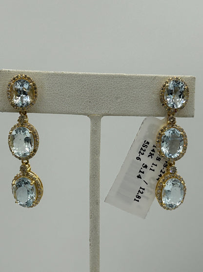 14k Solid Gold Diamond Earring. Genuine handmade pave diamond Earring. 14k Solid Gold Diamond Earring..