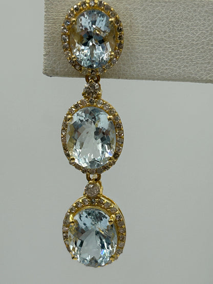 14k Solid Gold Diamond Earring. Genuine handmade pave diamond Earring. 14k Solid Gold Diamond Earring..