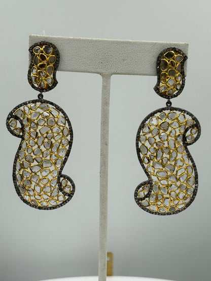 14k Solid Gold Diamond Earring
