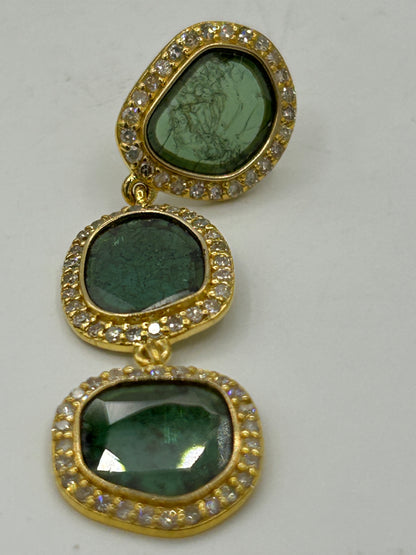 14k Solid Gold Diamond Earring