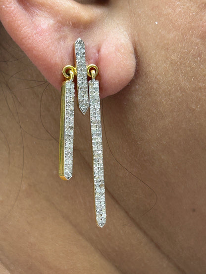 14k Solid Gold Diamond Earring