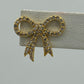 Ribbon 14k Solid Gold Diamond Stud Earring. Genuine handmade pave diamond Earring. 14k Solid Gold Diamond Earring..