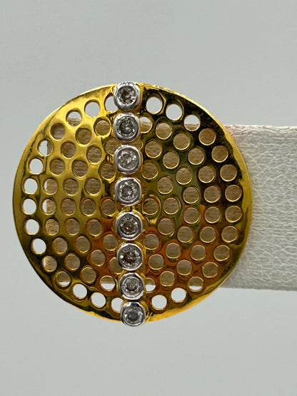 14k Solid Gold Diamond Stud Earring