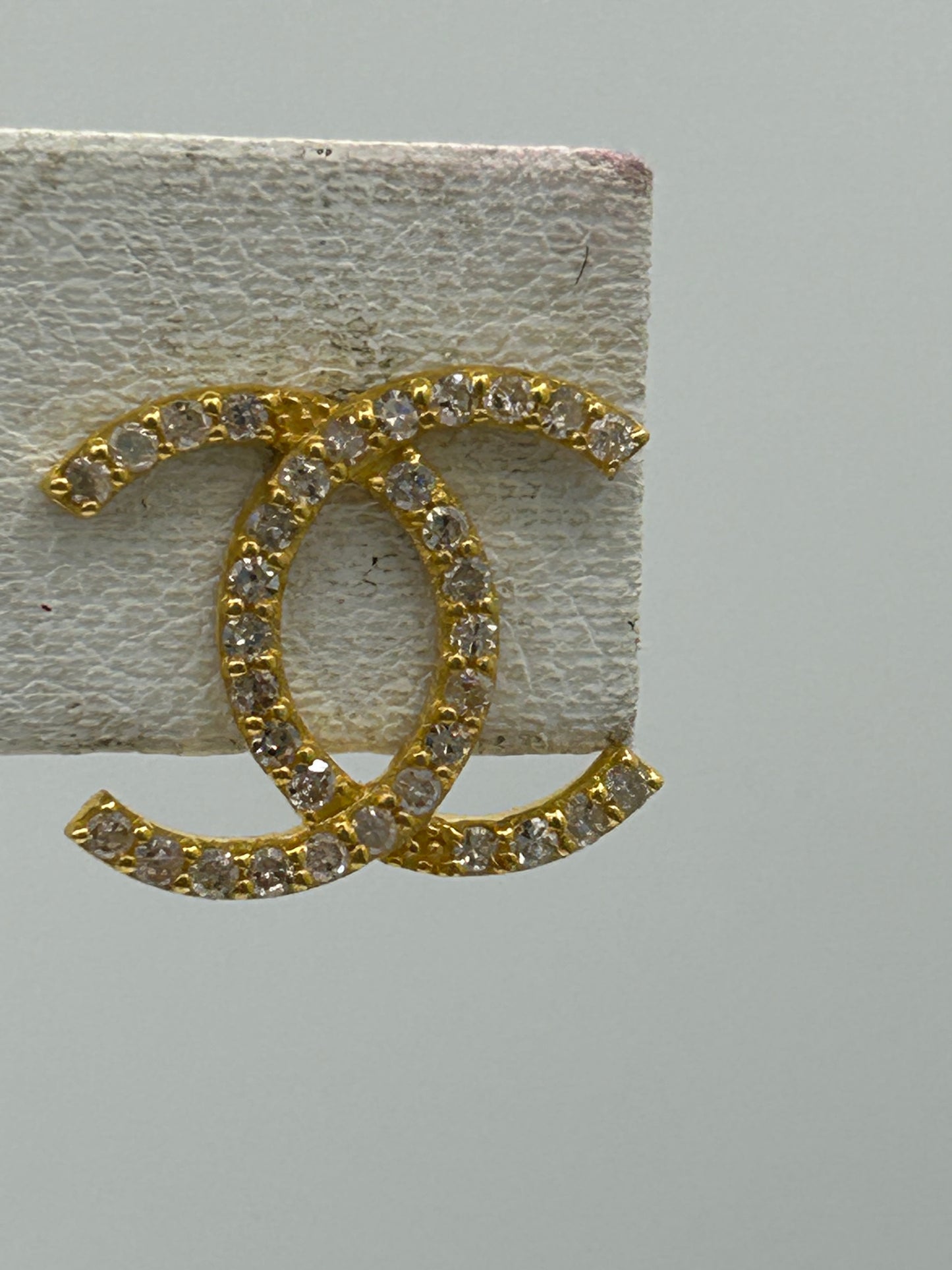 14k Solid Gold Diamond Stud Earring. Genuine handmade pave diamond Earring. 14k Solid Gold Diamond Earring..