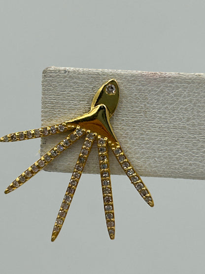 14k Solid Gold Diamond Stud Earring. Genuine handmade pave diamond Earring. 14k Solid Gold Diamond Earring..