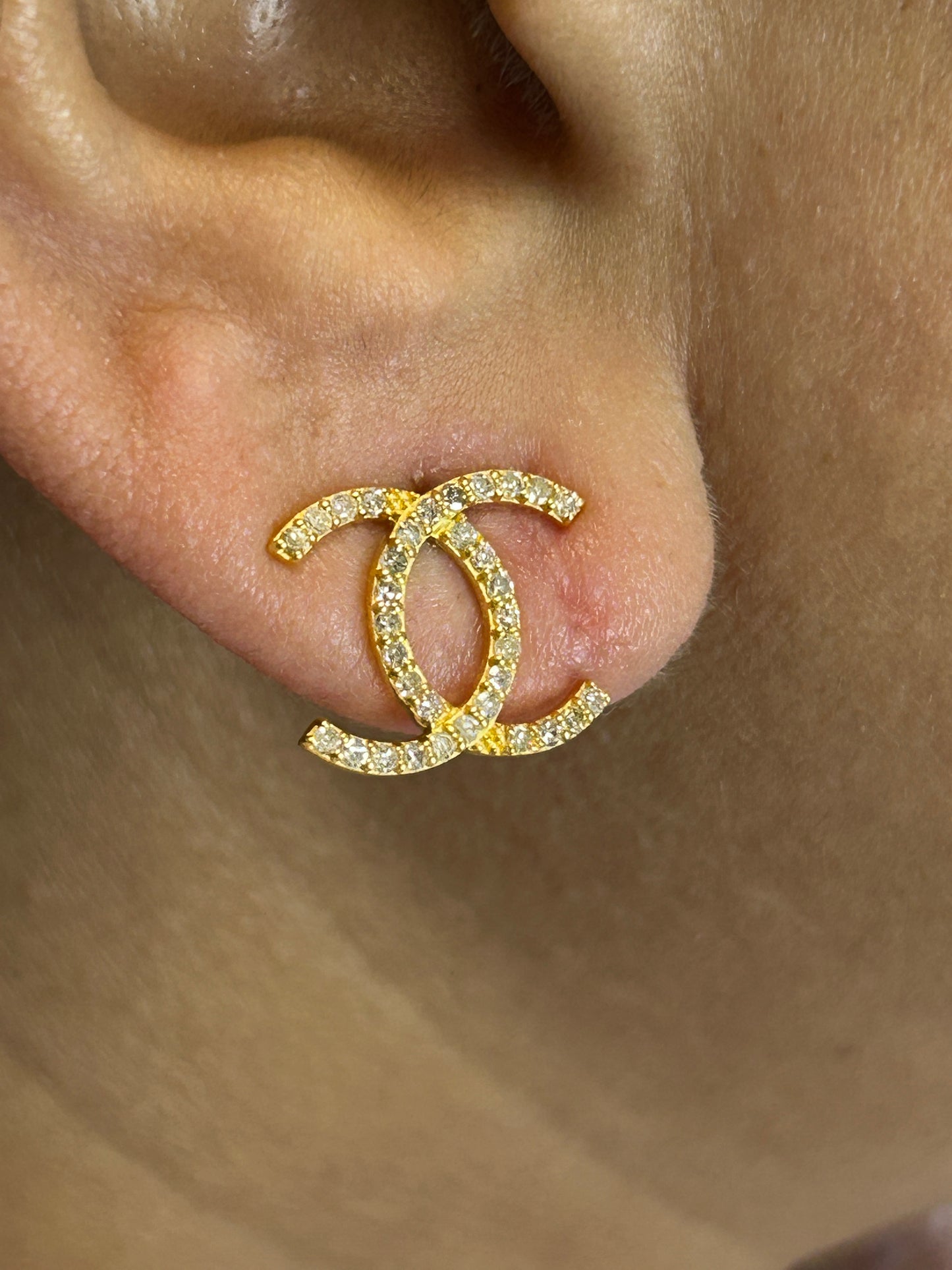 14k Solid Gold Diamond Stud Earring. Genuine handmade pave diamond Earring. 14k Solid Gold Diamond Earring..