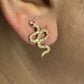 Snake 14k Solid Gold Diamond Stud Earring. Genuine handmade pave diamond Earring. 14k Solid Gold Diamond Earring..