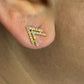 Arrow 14k Solid Gold Diamond Stud Earring. Genuine handmade pave diamond Earring. 14k Solid Gold Diamond Earring..