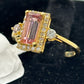 Rectangle Shape 14k Solid Gold Diamond Rings