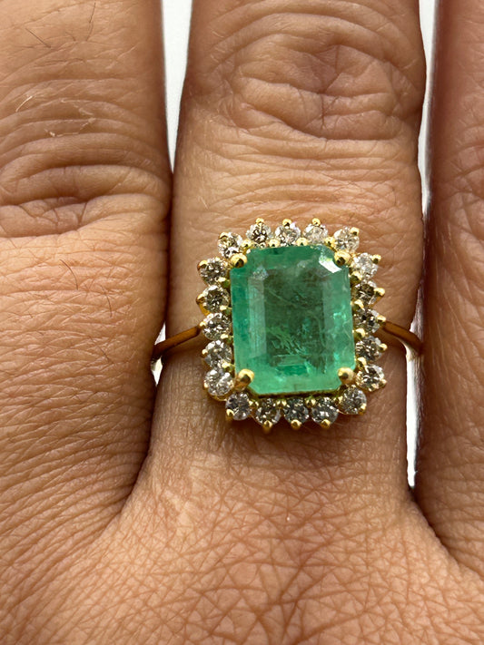Emerald 14k Solid Gold Diamond Rings