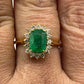 Emerald 14k Solid Gold Diamond Rings.Genuine handmade pave diamond Rings.