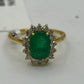 Emerald 14k Solid Gold Diamond Rings.Genuine handmade pave diamond Rings.