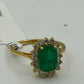 Emerald 14k Solid Gold Diamond Rings.Genuine handmade pave diamond Rings.