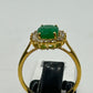 Emerald 14k Solid Gold Diamond Rings.Genuine handmade pave diamond Rings.