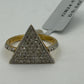 14k solid Gold Triangle Shape Diamond Rings