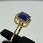 Tanzanite 14k Solid Gold Diamond Rings.Genuine handmade pave diamond Rings.