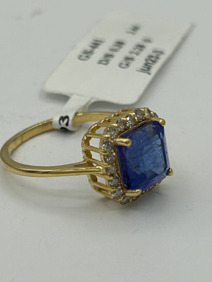 Tanzanite 14k Solid Gold Diamond Rings.Genuine handmade pave diamond Rings.