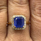Tanzanite 14k Solid Gold Diamond Rings.Genuine handmade pave diamond Rings.