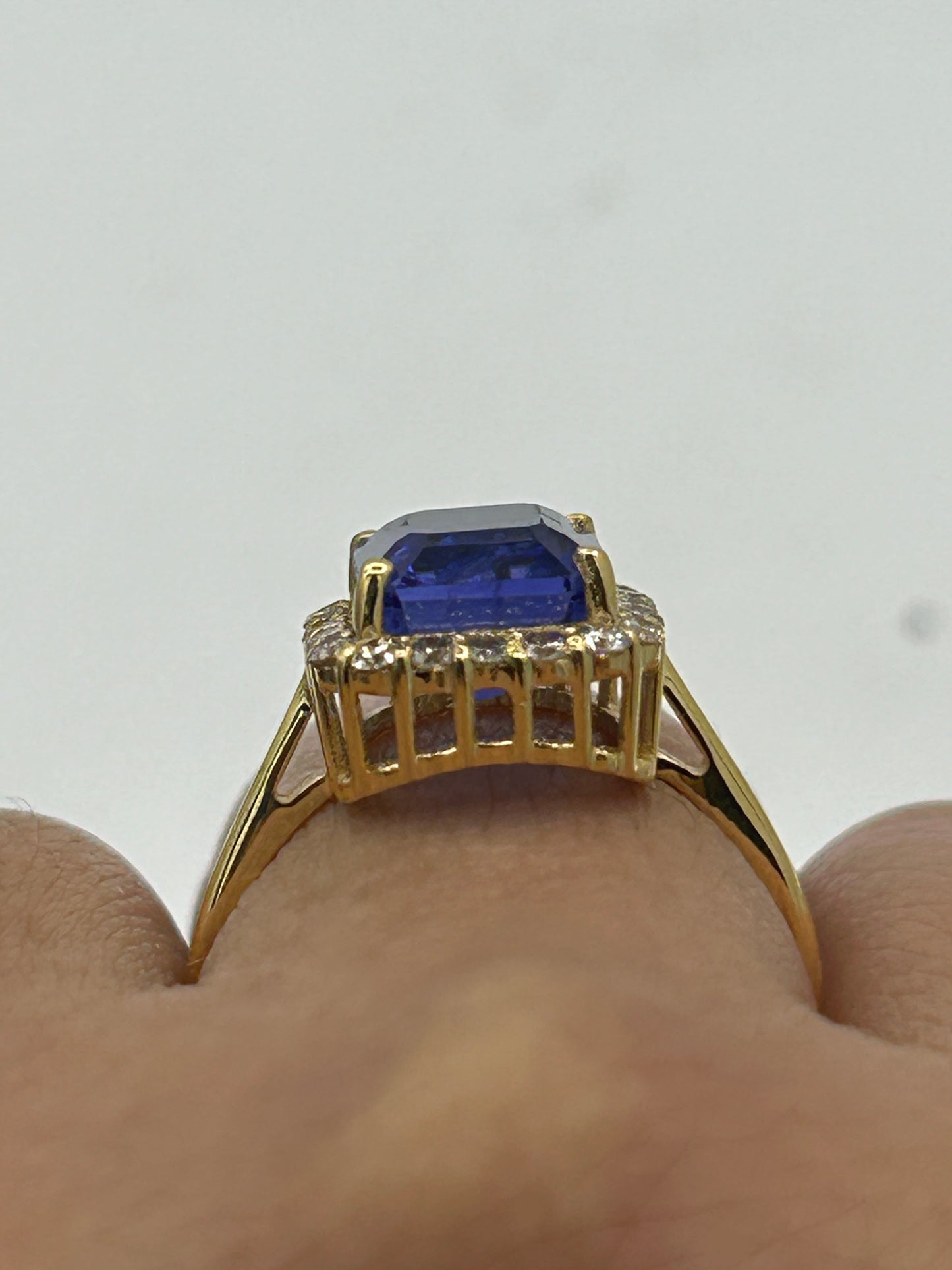 Tanzanite 14k Solid Gold Diamond Rings.Genuine handmade pave diamond Rings.