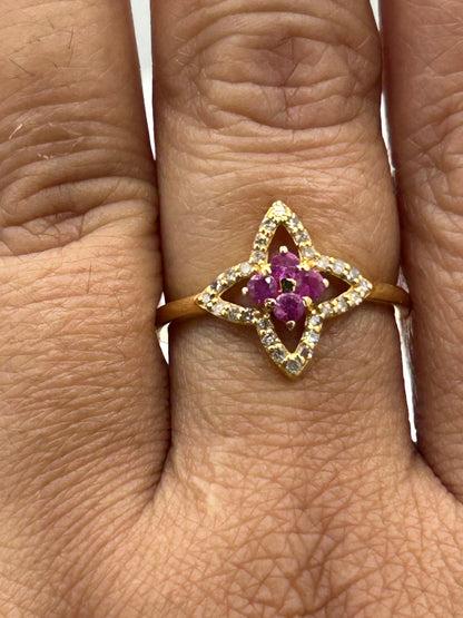 Ruby 14k Solid Gold Diamond Rings.Genuine handmade pave diamond Rings.