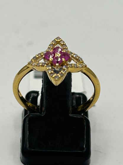 Ruby 14k Solid Gold Diamond Rings.Genuine handmade pave diamond Rings.