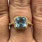 Aqua 14k Solid Gold Diamond Rings.Genuine handmade pave diamond Rings.