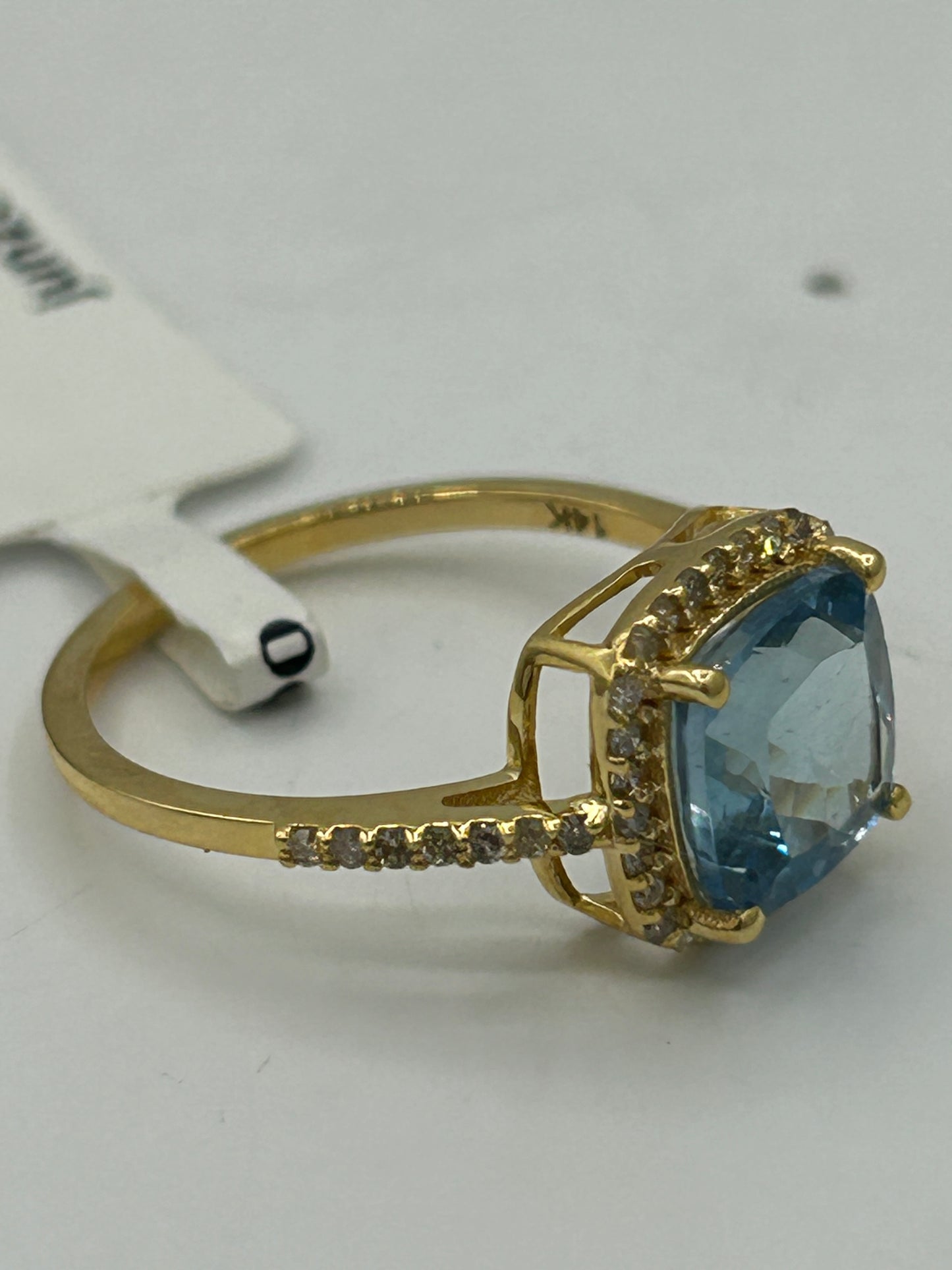 Aqua 14k Solid Gold Diamond Rings.Genuine handmade pave diamond Rings.
