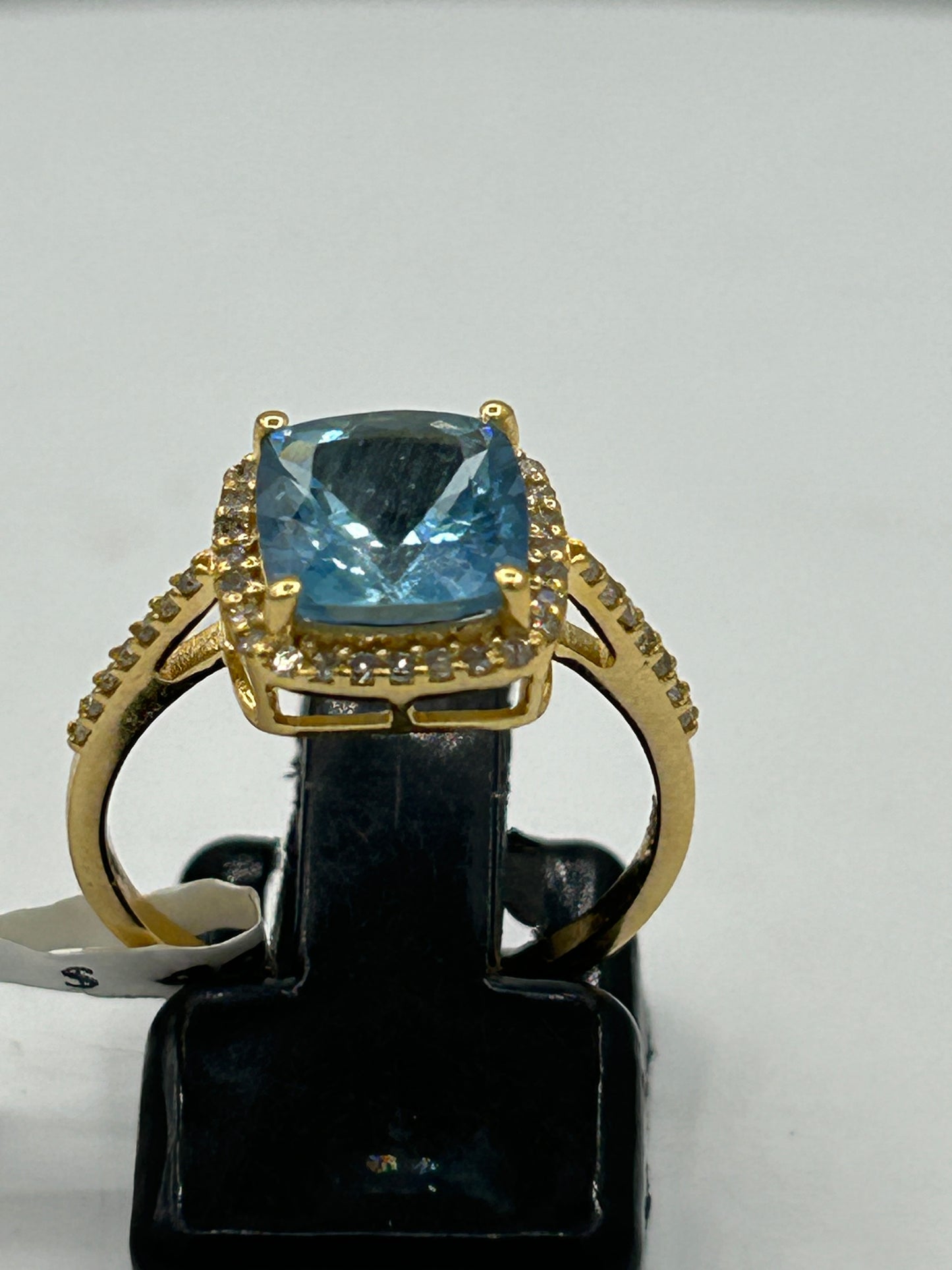 Aqua 14k Solid Gold Diamond Rings.Genuine handmade pave diamond Rings.