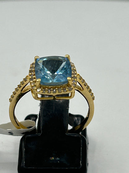 Aqua 14k Solid Gold Diamond Rings.Genuine handmade pave diamond Rings.