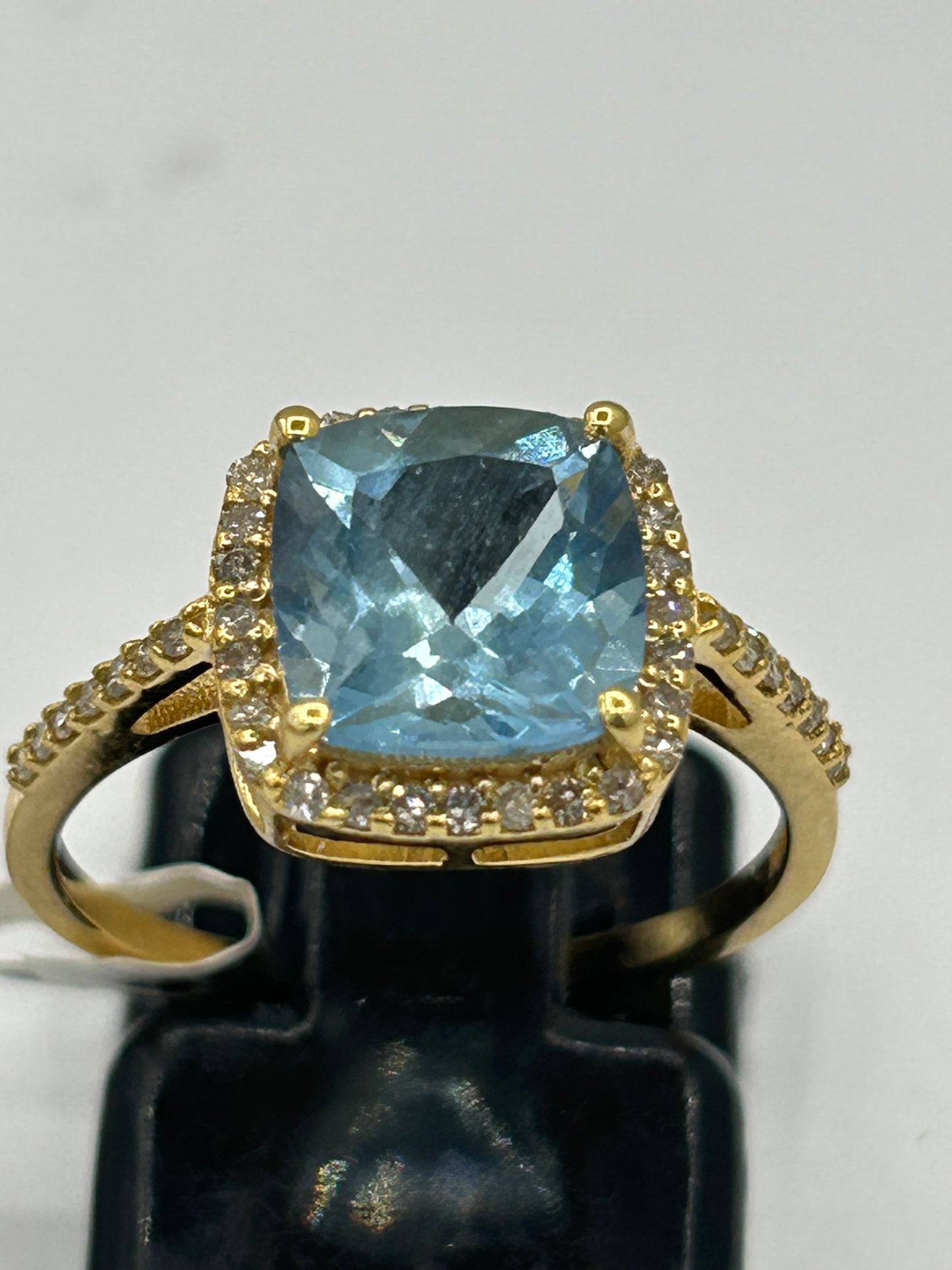 Aqua 14k Solid Gold Diamond Rings.Genuine handmade pave diamond Rings.