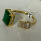 Emerald 14k Solid Gold Diamond Rings.Genuine handmade pave diamond Rings.